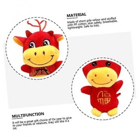 ibasenice 2 Pièces Mascotte De LAnnée du Bœuf Poupée De Vache Rouge Pendentif De Poupée De Bœuf du Zodiaque Chinois Mascotte