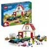 LEGO 60346 City La Grange et Les Animaux de la Ferme, Jouet de Tracteur avec Remorque et Figurines danimaux de Vache et de M