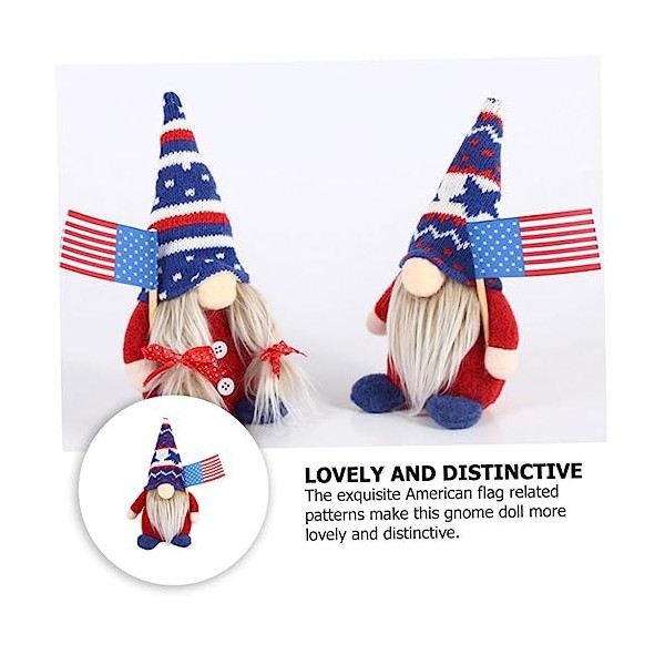 Abaodam 1Pc Poupée sans Visage GNOME Figurine Statue Président Élection Décoration GNOME Vacances Gnomes Fête Drapeau América