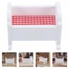 Zerodeko 2Pcs Maison De Poupée Miniature Berceau Maison De Poupée en Bois Berceau Berceau en Bois Bébé Poupée Berceau Lit pou