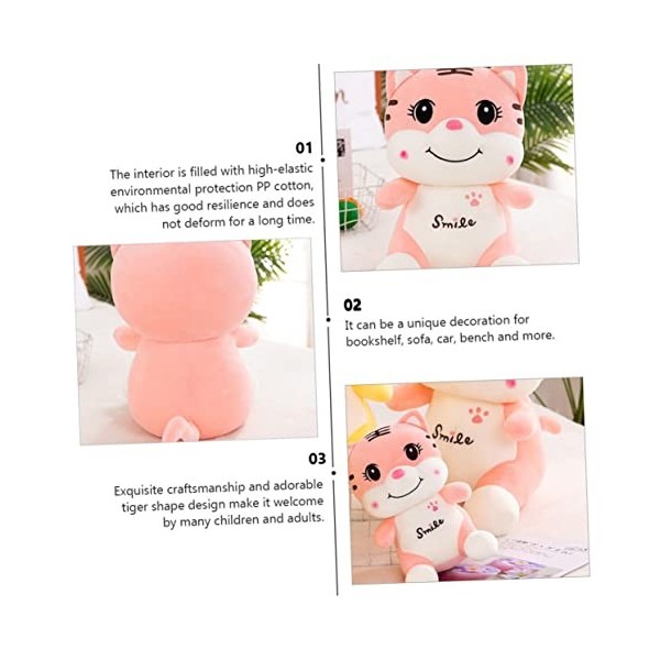 SAFIGLE 1Pc Rose Souriant Tigre Zodiaque Poupée Noël Poupée Ornements Figurine Jouet Nouvel an Cadeau Nouvel an Fête Décorati