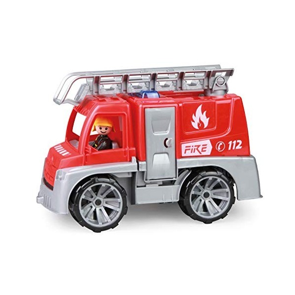 LENA 04457 Véhicule de Pompiers Truxx avec Figurine Jouet, Camion de Pompiers avec échelle de Sauvetage, Camion de Pompiers a