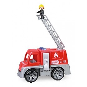 LENA 04457 Véhicule de Pompiers Truxx avec Figurine Jouet, Camion de Pompiers avec échelle de Sauvetage, Camion de Pompiers a