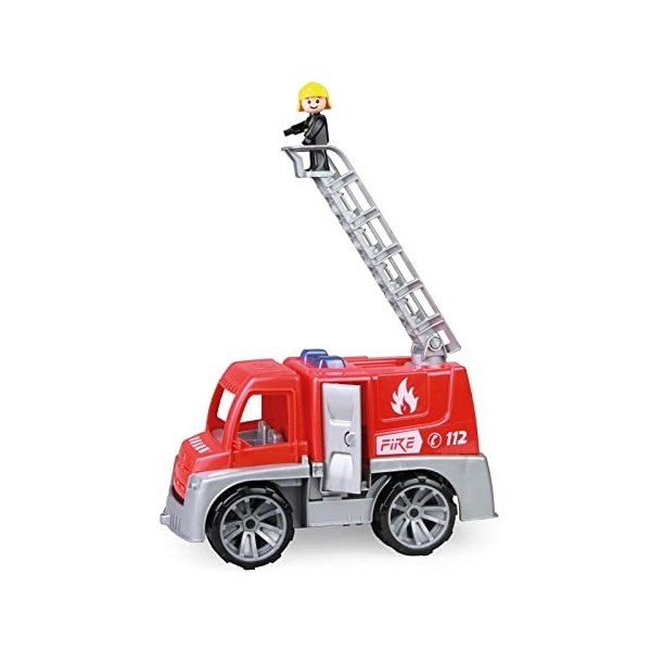 LENA 04457 Véhicule de Pompiers Truxx avec Figurine Jouet, Camion de Pompiers avec échelle de Sauvetage, Camion de Pompiers a