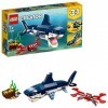 LEGO 31088 Creator 3-en-1 Les Créatures sous-Marines, Requin, Calamar, Crabe Ou Baudroie, Figurines Animaux Marins, pour Enfa