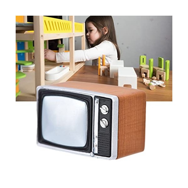 MOUMOUTEN Meubles De Maison De Poupée, Scènes De Télévision Modèle TV, Télévision avec Télécommande Mini Modèle Jouet Maison 