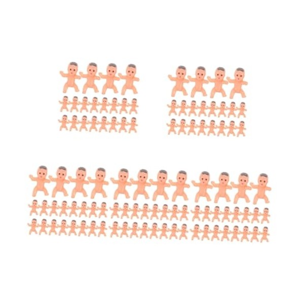 Amosfun 60 Pcs Ange Poupée Poupée Mini Décor Bébés Poupées Miniatures Baby Shower Gâteau Topper Petits Bébés en Plastique Min