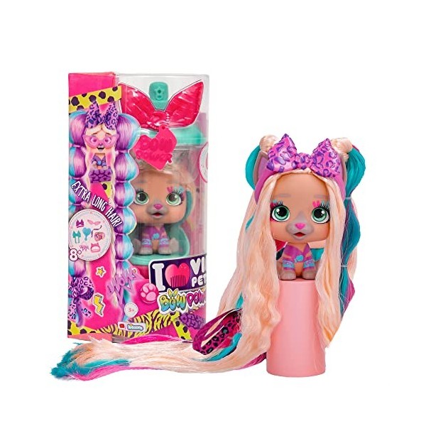 VIP PETS Bow Power Aurora S6 | Poupée petit chienne à collectionner avec un look Urbain et des cheveux longs à peigner ou déc