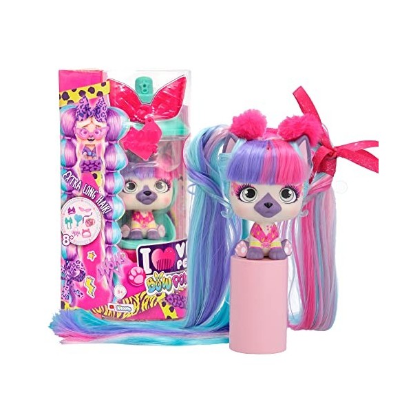 VIP PETS Bow Power Aurora S6 | Poupée petit chienne à collectionner avec un look Urbain et des cheveux longs à peigner ou déc