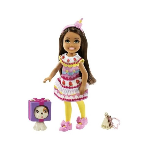 Mattel - Barbie Club Chelsea, Cake Dress-Up Costume Doll with Pet