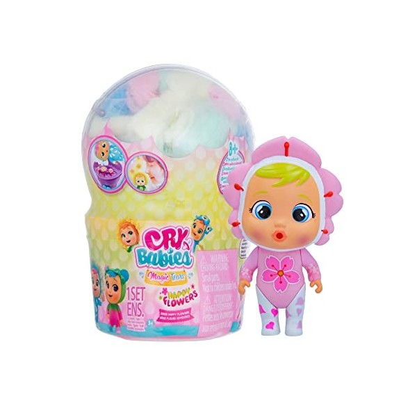 CRY BABIES MAGIC TEARS Happy Flowers | Mini poupée surprise Cry Baby avec 9 accessoires, vraies larmes et odeurs de fleurs | 