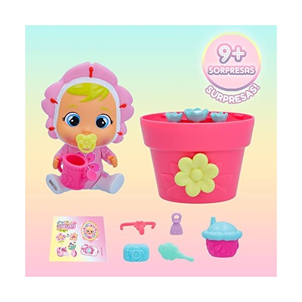 CRY BABIES MAGIC TEARS Happy Flowers | Mini poupée surprise Cry Baby avec 9 accessoires, vraies larmes et odeurs de fleurs | 