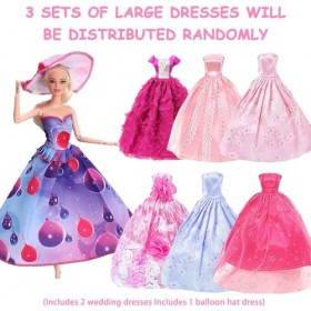 FCXQG 63 Pcs Vêtement Accessoires De Poupée Accessoires Barby Ensemble Vêtements Et Accessoires Poupée 14 Robes 3 Colliers 1 