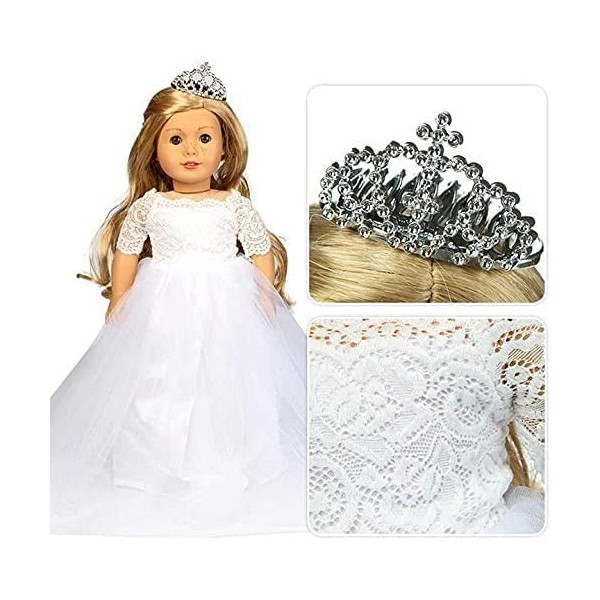 GIVBRO Vêtements de poupée, tenues de mariage, accessoires pour poupée de 45,7 cm, robe de mariée, accessoire de costume