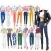 IMAGINE Lot de 15 articles - 5 ensembles de vêtements de poupée avec 10 paires daccessoires pour chaussures pour filles de 2