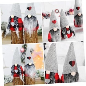 ibasenice 2 Pcs Noël Plaid sans Visage Poupée Poupée Enfants Décor De Noël Décor Noël sans Visage Poupée Noël Tissu Décor GNO