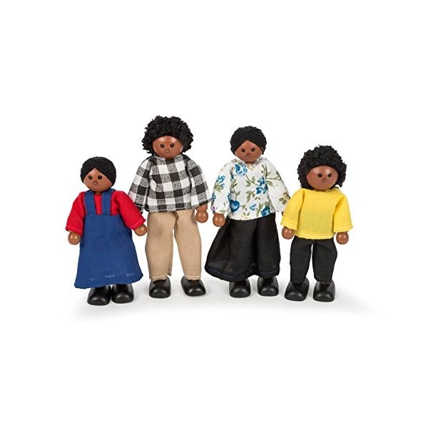 Tidlo Wooden Black Doll Family
