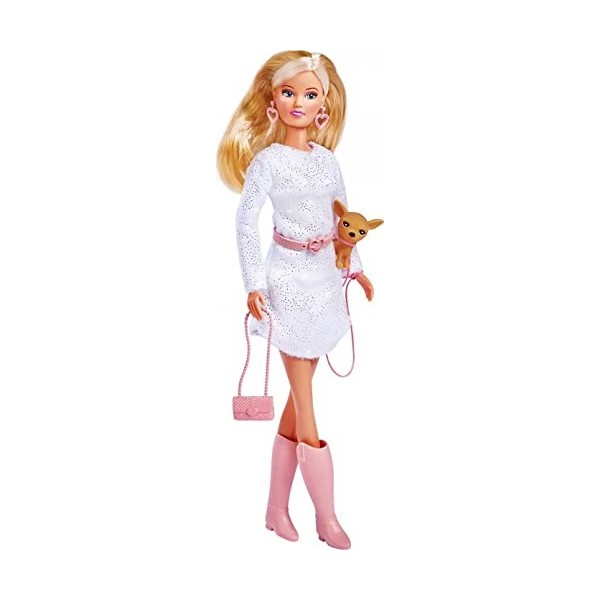 Simba - Steffi Love Promenade Chic - Poupée Mannequin 29cm - Chihuahua + Accessoires Inclus - 105733508