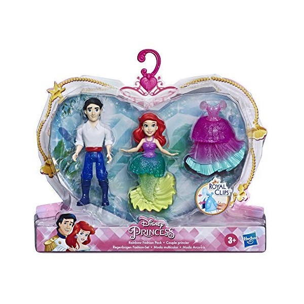 Disney Princesses - Mini Poupees Royal Clips Ariel et Le Prince Eric - 8 cm