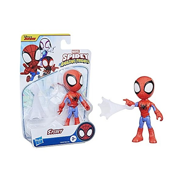 Marvel- Hasbro Amis fantastiques – Spidey, Figurine Jouet de 15 cm, avec 1 Accessoire, pour Les Enfants à partir de 3 Ans, F1