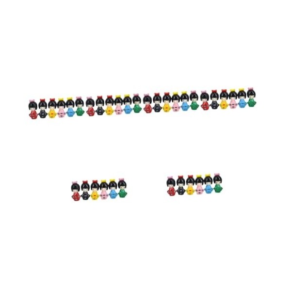 ibasenice 12 Pièces Ornements De Poupée Kimono Enfants Jouets en Bois Artisanat De Fleurs pour Enfants Ensemble De Verre Stat