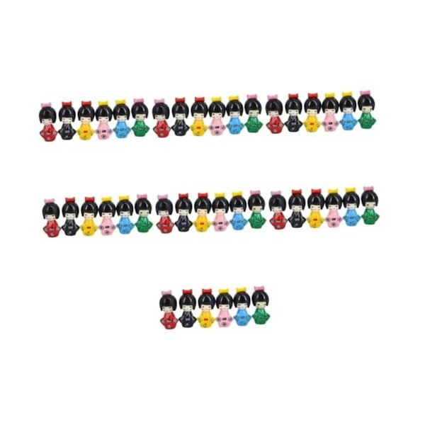 ibasenice 12 Pièces Ornements De Poupée Kimono Enfants Jouets en Bois Artisanat De Fleurs pour Enfants Ensemble De Verre Stat