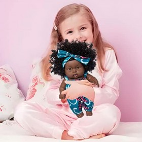 JYFanse Poupée bébé Noire | Poupée Jouet bébé,Poupées Noires réalistes pour bébé Nouveau-né, poupées Afro-américaines Toddler