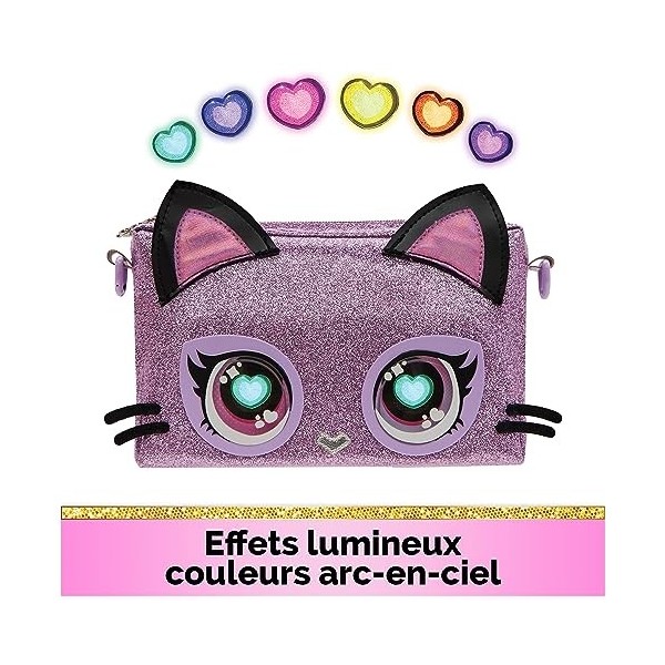 PURSE PETS - SAC POCHETTE CHATON - Sac pour Enfant Chat Format Sac À Main - Animal Animé Chaton Aux Yeux Qui Changent De Coul