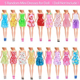 Chennyfun 49 Vêtements & Accessoires de Poupée 4 Robes Chic + 5 Robes de soirée + 5 Tenues Top+ Pantalons/Jupe + 3 Maillots 