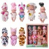 FENYW Mini Poupées Reborn, 8 Set Mini Poupées Réalistes de Nouveau-Né, Mini Reborn Dolls, poupée Reborn pour Les Enfants Âgés