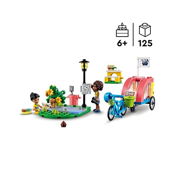 LEGO 41738 Friends Le Vélo De Sauvetage Canin, Jouet Enfants 6 Ans, Jeu Soins des Animaux avec Figurine De Chiot Et 2 Mini-Po