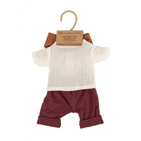 Miniland Dolls 31647 Ensemble bébé Dolls 32 cm Modèle Garçon Dune, Ocre, Bordeaux Et Blanc