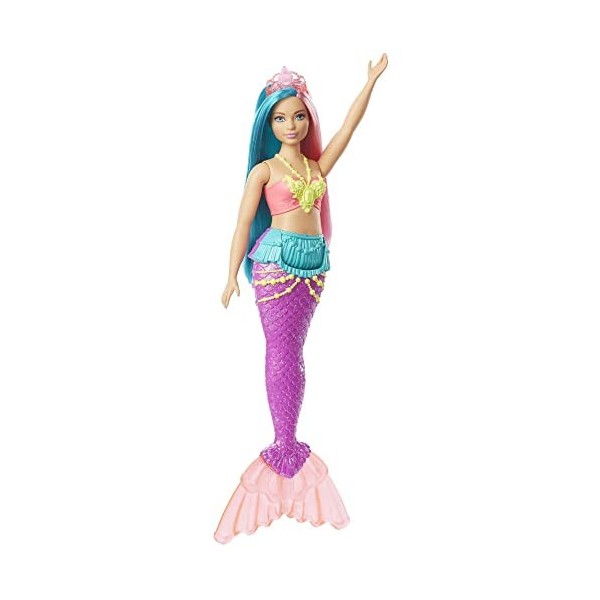 Barbie Dreamtopia poupée sirène aux cheveux roses et violets, jouet pour enfant, GJK09