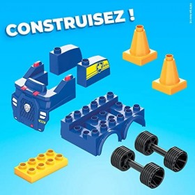 Mega Bloks La PatPatrouille : Le film, Voiture de Police de Chase, 9 blocs de construction et 1 figurine articulée Chase, jo