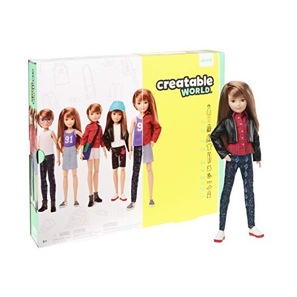 Mattel Creatable World Poupée à Personnaliser aux Cheveux Roux Lisses, Vêtements et Accessoires, Jouet Créatif pour Enfants à