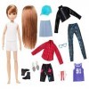 Mattel Creatable World Poupée à Personnaliser aux Cheveux Roux Lisses, Vêtements et Accessoires, Jouet Créatif pour Enfants à