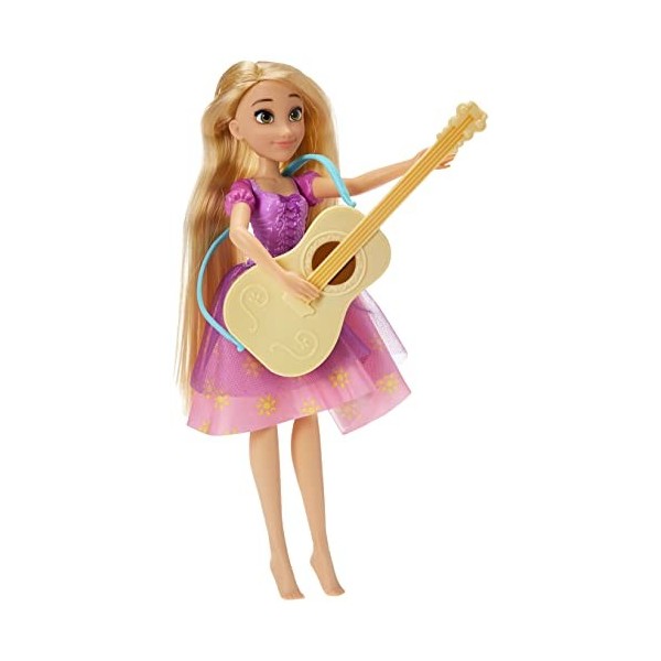 Disney- Princesse Aventures décontractées-Raiponce Poupée et Guitare changeantes de Couleur-A partir de 3 Ans, F3379EU6, Mult