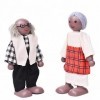 Maison de poupées en bois noir avec 7 petites poupées pour accessoires de maison de poupées