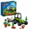 LEGO 60390 City Le Tracteur Forestier, Jouet avec Remorque, Construction De Véhicule Agricole, Figurines Animaux Et Minifigur