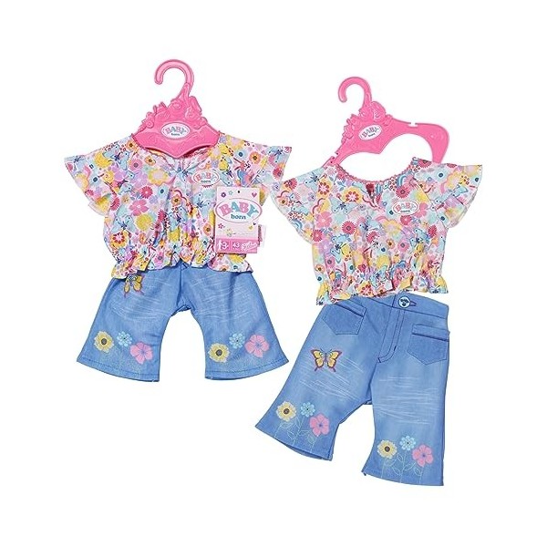 Zapf Creation Baby Born Jean Tendance – pour Les poupées de 43 cm – avec 1 Chemise, 1 Pantalon & 1 Cintre-pour Les Petites Ma