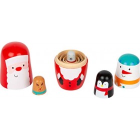 Small foot 11771 Poupées Russes Noël, avec Le Père Noël, Le Bonhomme de Neige, Le Pingouin, Le Renne et lours, à partir de T