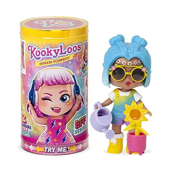 KOOKYLOOS BFF - Poupée Surprise à Collectionner avec Accessoires de Mode, Chaussures, Robes et Jouets - 3 Expressions Amusant