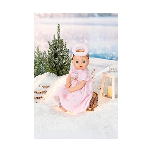 Baby Annabell Tenue de Noël 707241-Tenue Originale pour Les Poupées 43 cm des Tout-Petits-Comprend des Ailes & 1 Bandeau Doré