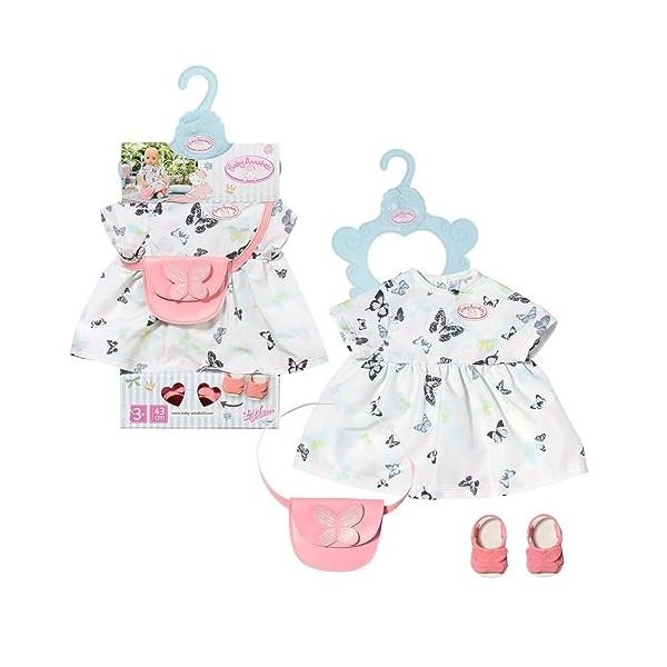 Baby Annabell Deluxe Butterfly Dress - To Fit 43cm Baby Annabell Dolls - Deluxe Set Includes beautiful Dress, Bag, Sandals an