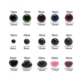 TXErfolg 560 Pièces Yeux Colorés et Le Nez Yeux en Plastique Nez de Sécurité pour Les Yeux des Marionnettes Poupées Peluches 