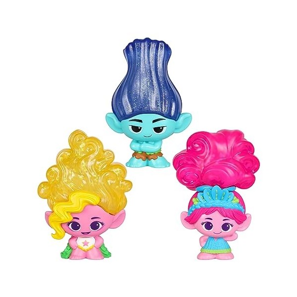 Trolls Les 3 DreamWorks Poupées aux Cheveux pailletés, Souples et élastiques - Stretchy Hair Viva