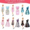 ZOCONE 17 Pièces Vêtements Barbie Accessoires Set 12 Barbie Robes+5 Paires Chaussures Barbie, Été Barbie Robes Barbie Maillot