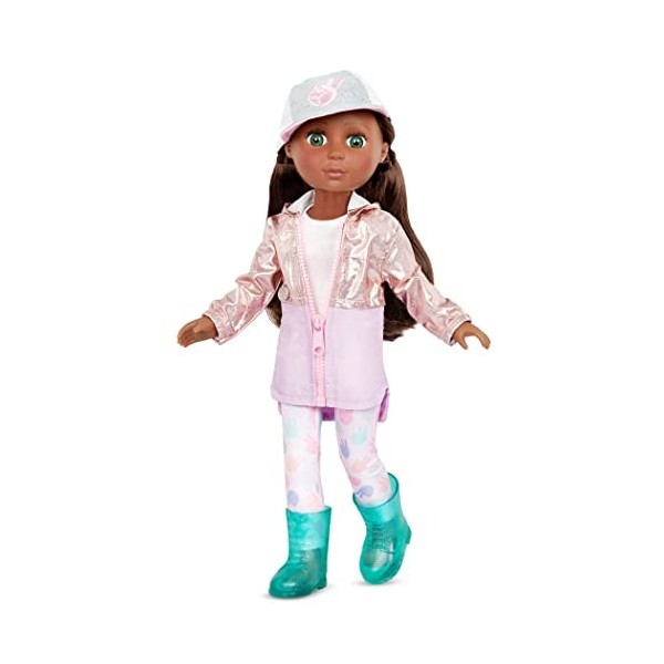 Glitter Girls Outfit 14-inch Dolls – Shimmering Jacket & Ball Cap – Rain Boots, Leggings & Top – Toys for Kids 3 Years+ – Pea