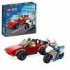 LEGO 60392 City La Course-Poursuite De La Moto De Police, Jouet Voiture De Course Et 2 Minifigurines Policiers, Idée Cadeau A