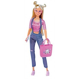 Simba 105733602 – Steffi Love Kitty Fashion Poupée à vêtements dans Une Tenue Tendance avec Lunettes et Tablette Aspect Chat 